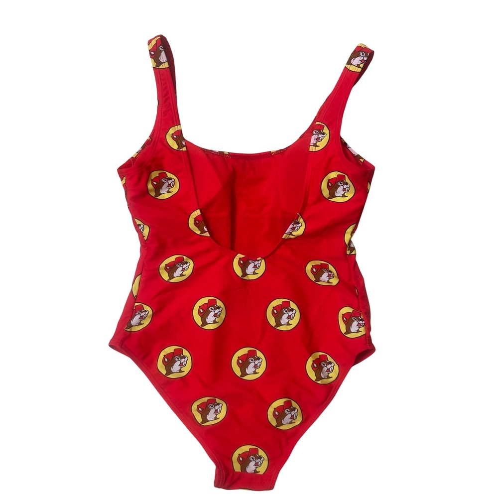 Buc-ee's One Piece Swimsuit Women XS Red Excellent Logo Print